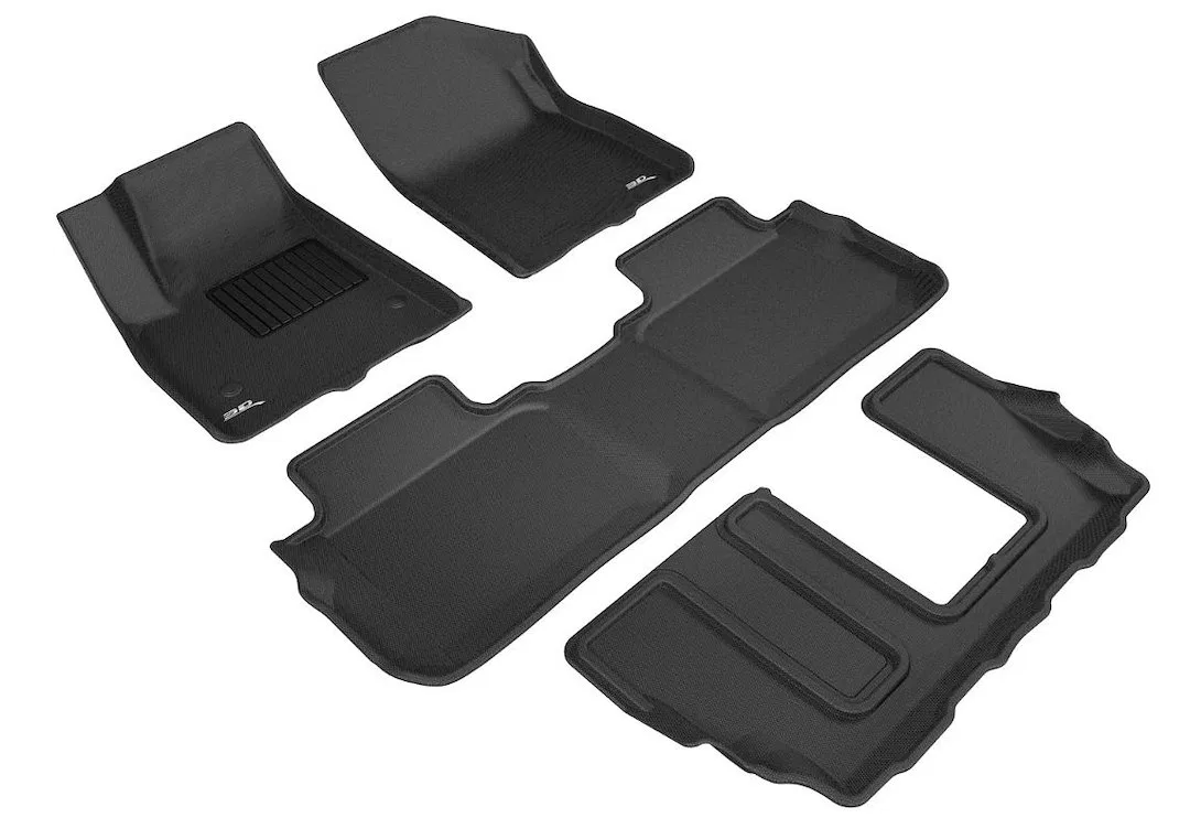 L1GM02101509 – 3D MATS/U-AC Floor Liner, Black Custom Fit Raised Edge Thermoplastic Rubber Of Carbon Fiber Texture 4 ...